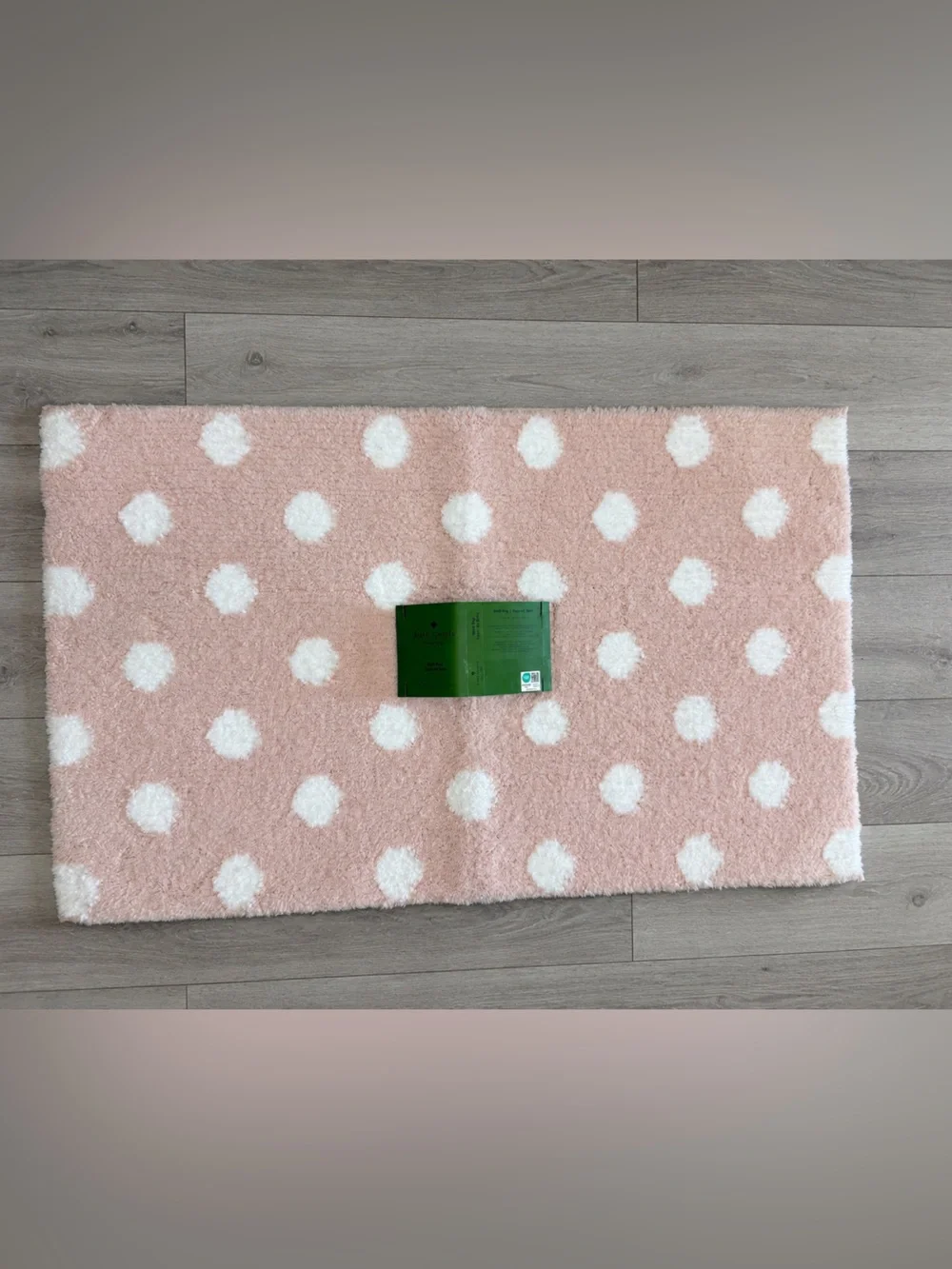 Kate Spade New York Pink & White Polka Dot Bath Rug